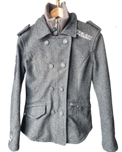 Superdry navy label wool - label, blend