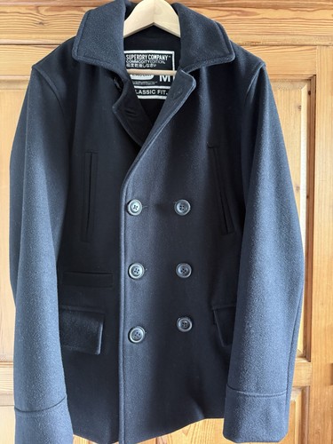 Superdry men pea coat - pea,