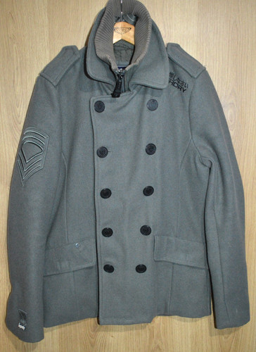Superdry pea coat - coat, navy