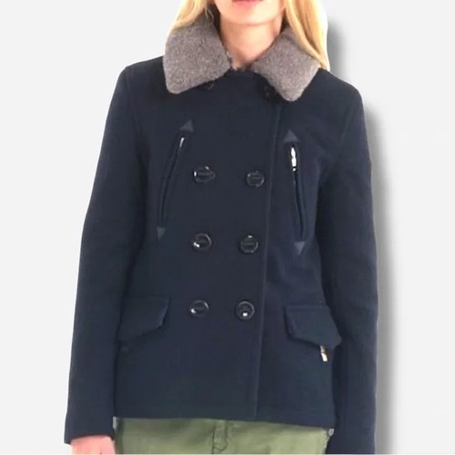 Superdry navy pea coat - navy, medium