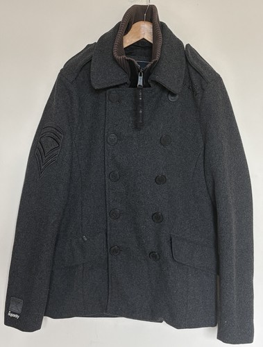 Superdry navy label coat - navy, p.coat