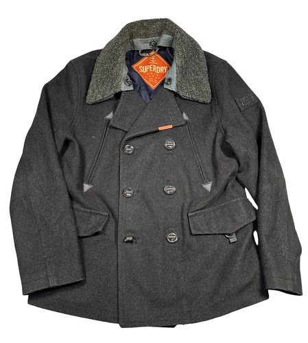 Superdry navy label wool blend - label,