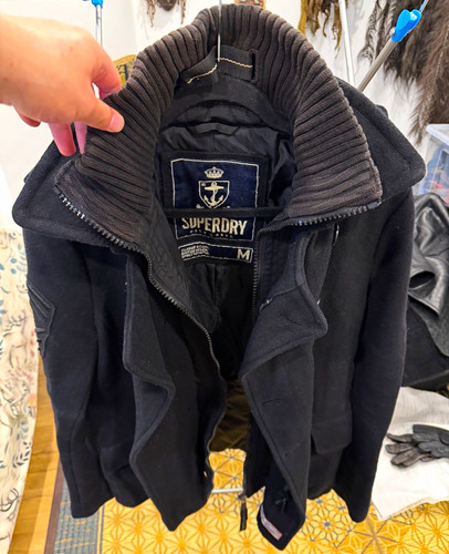 Superdry navy label pea - label,