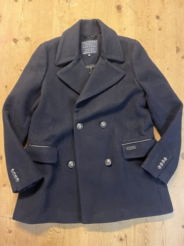 Superdry womens navy pea coat - womens,